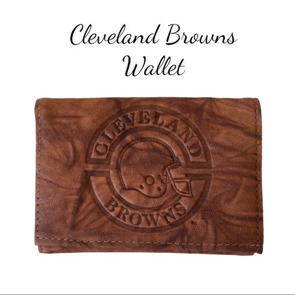 Cleveland Browns Faux Leather Brown Trifold Wallet - Picture 1 of 4